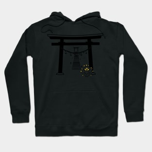 Black Kitsune Shrine Stairs Hoodie